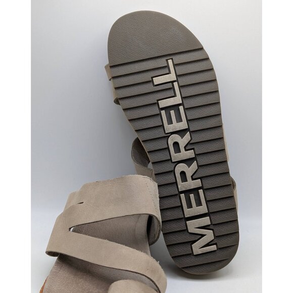 Merrell Juno Wrap Sandals Moon Suede Soft Leather Women's Size 9 Slip On Tan - Picture 6 of 7